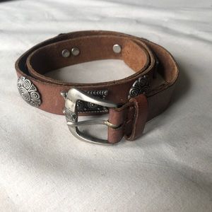 Vintage Studded Leather Belt 34”